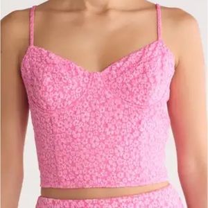 Lush Pink Floral Corset Top
